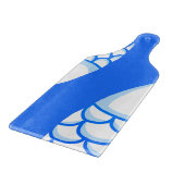 Blaue Abstrakte Fischskala Musterspanplatte Schneidebrett (Ecke)