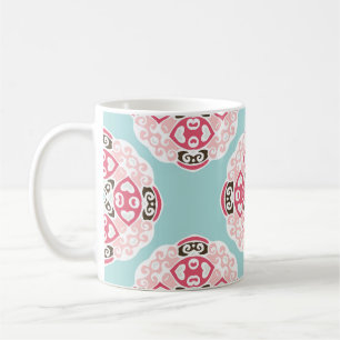 Blaue abstrakte Fliesen: niedlich Vintag. Kaffeetasse