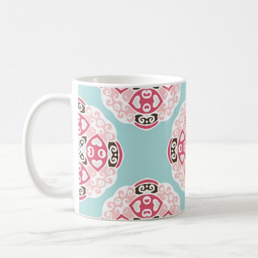 Blaue abstrakte Fliesen: niedlich Vintag. Kaffeetasse (Links)