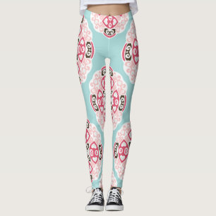 Blaue abstrakte Fliesen: niedlich Vintag. Leggings