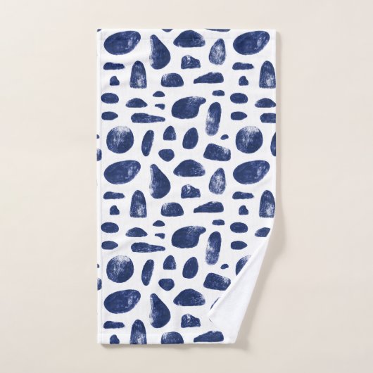 Blaue Abstrakte Formen Luxus Moderne Wasserfarbe Badhandtuch Set (Handtuch)