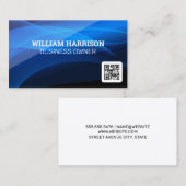 Blaue Abstrakte Formen | QR Code Business Card Visitenkarte (Vorne/Hinten)