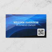 Blaue Abstrakte Formen | QR Code Business Card Visitenkarte (Vorderseite)