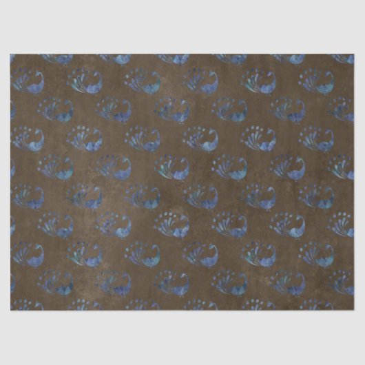 Blaue Abstrakte Friedenstruppen auf dem Braunen De Seidenpapier (Vorderseite)