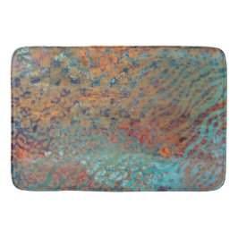 Blaue Abstrakte gemischte Tiere und Zebrahaut Badematte