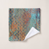  Blaue Abstrakte gemischte Tiere und Zebrahaut Badhandtuch Set (Waschlappen)