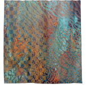 Blaue Abstrakte gemischte Tiere und Zebrahaut Duschvorhang (Vorderseite)