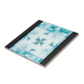 Blaue abstrakte geometrische Hintergrund-Schablone Fliese (Seite)