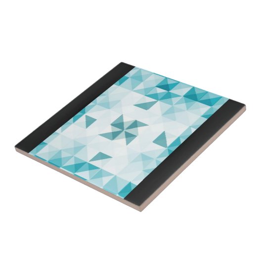 Blaue abstrakte geometrische Hintergrund-Schablone Fliese (Seite)