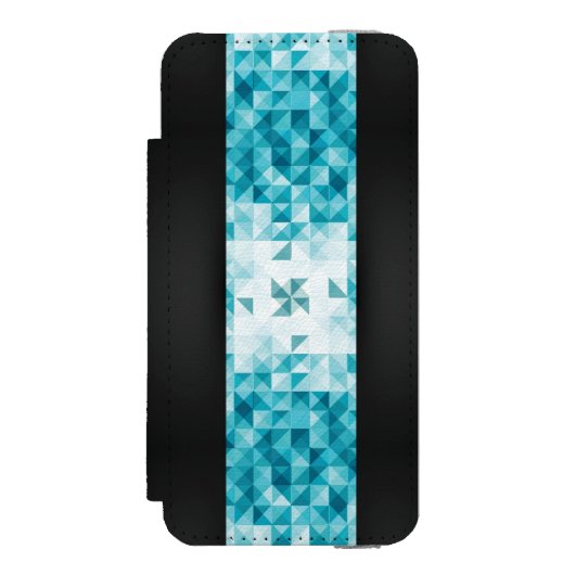 Blaue abstrakte geometrische Hintergrund-Schablone Incipio iPhone Geldbeutel-Hülle (Folio Vorderseite)