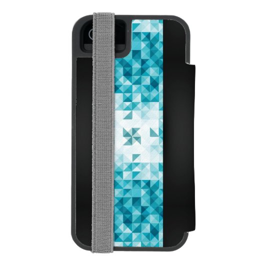 Blaue abstrakte geometrische Hintergrund-Schablone Incipio iPhone Geldbeutel-Hülle (Folio Rückseite)