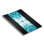 Blaue abstrakte geometrische Hintergrund-Schablone Notizblock (Rechte Seite)