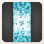 Blaue abstrakte geometrische Hintergrund-Schablone Rechteckiger Pappuntersetzer (Vorderseite)