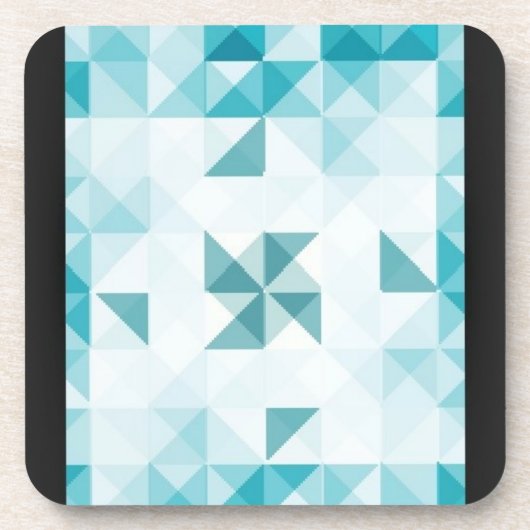 Blaue abstrakte geometrische Hintergrund-Schablone Untersetzer (Vorderseite)