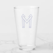 Blaue abstrakte geometrische M Glas (Rückseite)