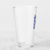 Blaue abstrakte geometrische M Glas (Rechts)