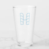 Blaue abstrakte geometrische M Glas (Rückseite)