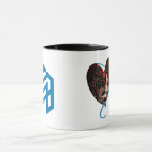 Blaue abstrakte geometrische M Tasse (Zentrum)