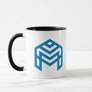 Blaue abstrakte geometrische M Tasse