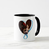 Blaue abstrakte geometrische M Tasse (VorderseiteRechts)