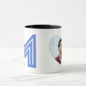 Blaue abstrakte geometrische M Tasse (Zentrum)