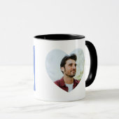 Blaue abstrakte geometrische M Tasse (VorderseiteRechts)