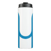 Blaue abstrakte geometrische M Thermosbecher (Vorderseite)