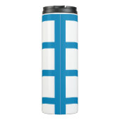 Blaue abstrakte geometrische M Thermosbecher (Rückseite)