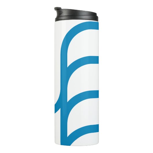 Blaue abstrakte geometrische M Thermosbecher (Nach rechts gedreht)