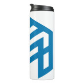 Blaue abstrakte geometrische M Thermosbecher (Nach rechts gedreht)