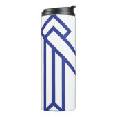 Blaue abstrakte geometrische M Thermosbecher (Nach links gedreht)