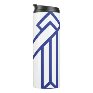 Blaue abstrakte geometrische M Thermosbecher