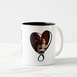 Blaue abstrakte geometrische M  Zweifarbige Tasse