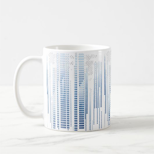 Blaue Abstrakte Geometrische Tasse (Links)