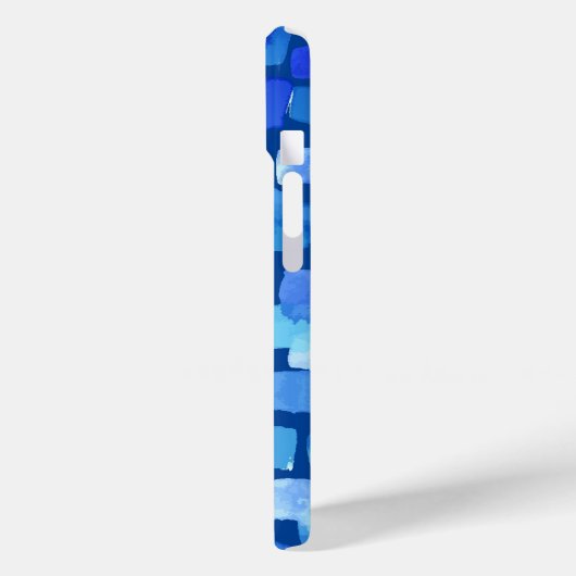 Blaue Abstrakte gestrichene Quadrate Case-Mate iPhone Hülle (Rückseite / Links)