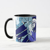 Blaue Abstrakte Gitterblüte — Fester Abstrakter Be Tasse (Links)