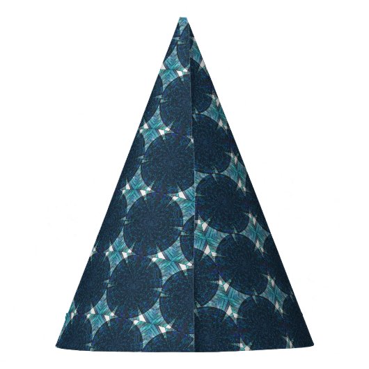 Blaue abstrakte Kreise Partyhütchen (Rückseite)