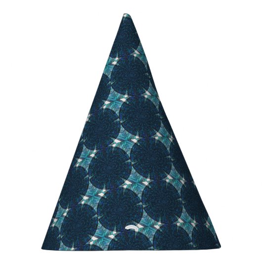 Blaue abstrakte Kreise Partyhütchen (Rechts)