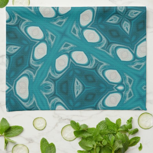 Blaue Abstrakte Küchentücher (Gefaltet)