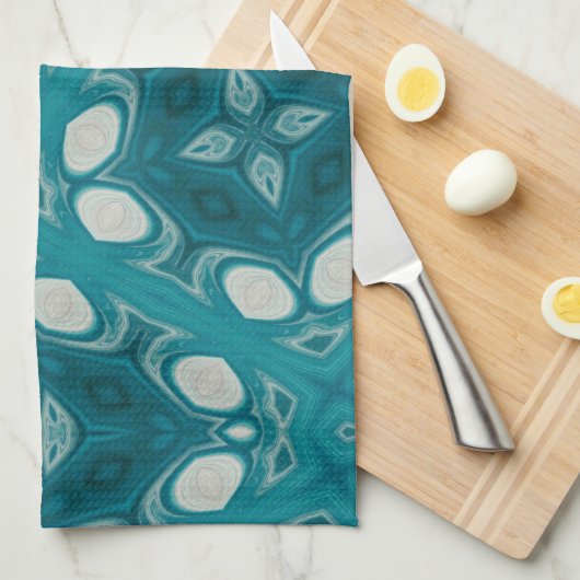 Blaue Abstrakte Küchentücher (Viertel Falte)