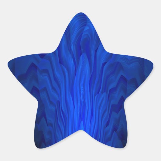 Blaue abstrakte Kunst Stern-Aufkleber (Vorderseite)