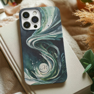 Blaue abstrakte Kunst Wasserstrudel Wasserfarbe au iPhone 13 Hülle