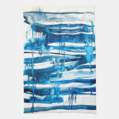 Blaue abstrakte Kunstaquarellbilder Geschirrtuch (Vertikal)