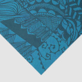 Blaue abstrakte Kunstmuster Seidenpapier (Ausschnitt)