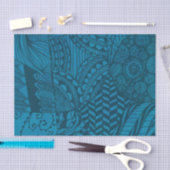 Blaue abstrakte Kunstmuster Seidenpapier (Handwerk)