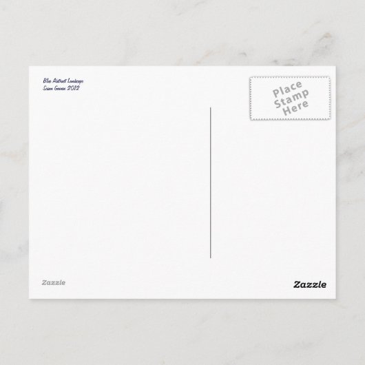 Blaue Abstrakte Landschaft Postkarte (Rückseite)