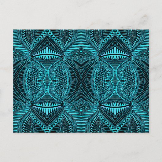 Blaue Abstrakte Landschaft Postkarte (Vorderseite)