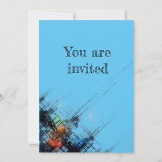 Blaue abstrakte Malkunst Einladung