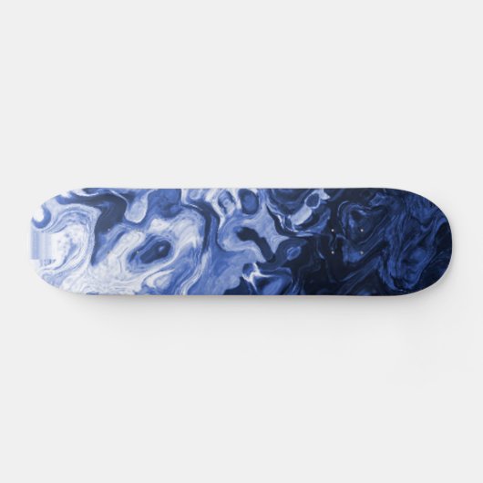 Blaue abstrakte Marmorkunst Skateboard (Horizontal)
