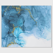 Blaue Abstrakte Marmorplatte Geschenkpapier (Flach)